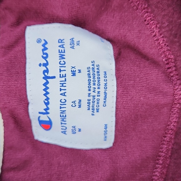 Champion Maroon Sweatshirt with Pink Logo, Like New, Medium - Picture 4 of 5